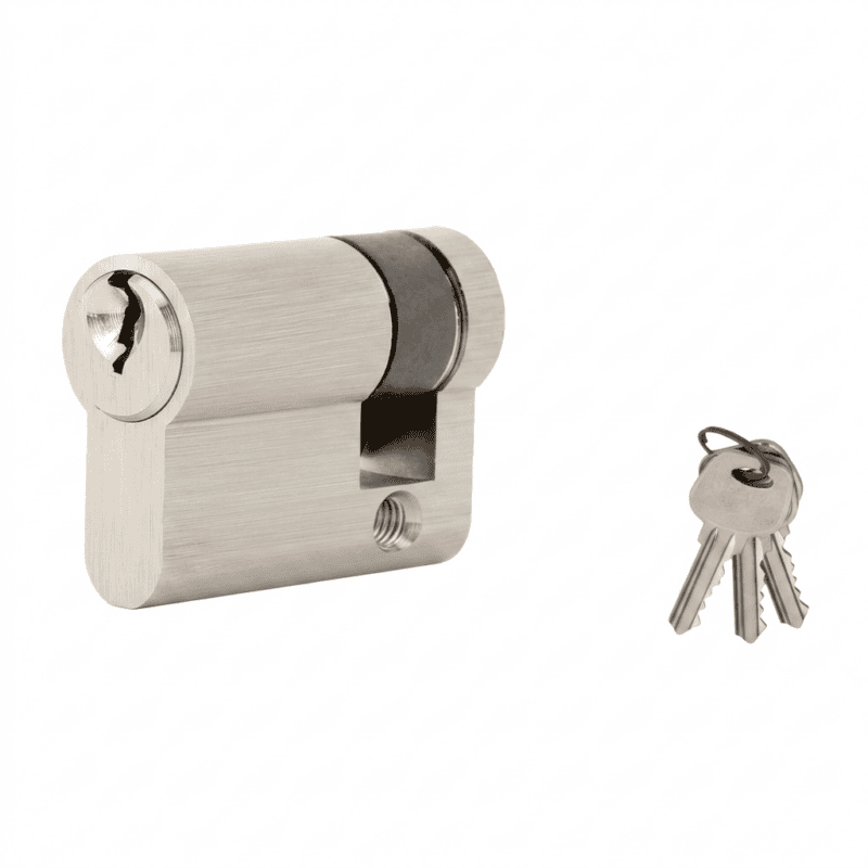 Falcon Export Hub cylinders feature a solid brass body, top pins made of solid brass, 4 anti-drill pins on each side, and are tested to 100,000 cycles - available in SS, SB, PB, PC, AB and Black finish.