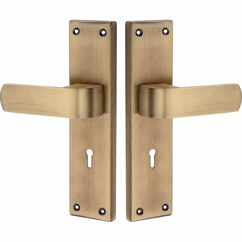 Mortice Handle Plates from Falcon Export Hub feature keyhole-ready designs in SS, Antique and Brass finish, built with S.S, M.S and Zinc construction for long-lasting performance.